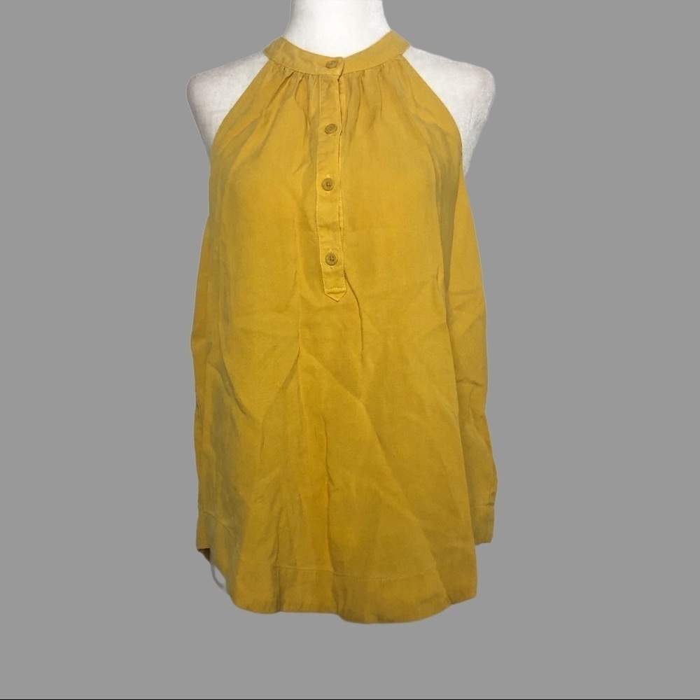 ❤️ S ❤️ NWT Anthro Halter Top Henley Sleeveless Collar Button